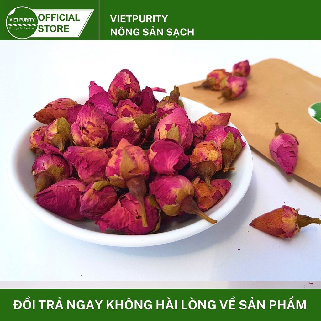 Trà hoa hồng Đà Lạt Vietpurity sấy khô 50g detox thải độc, chống lão hóa