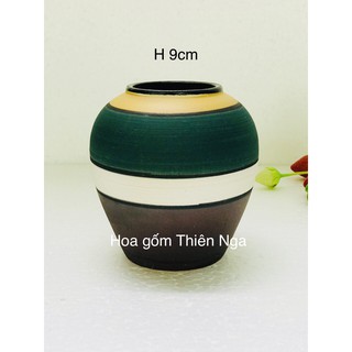 Lọ hoa gốm sứ men khô - Bát Tràng - cao 10cm