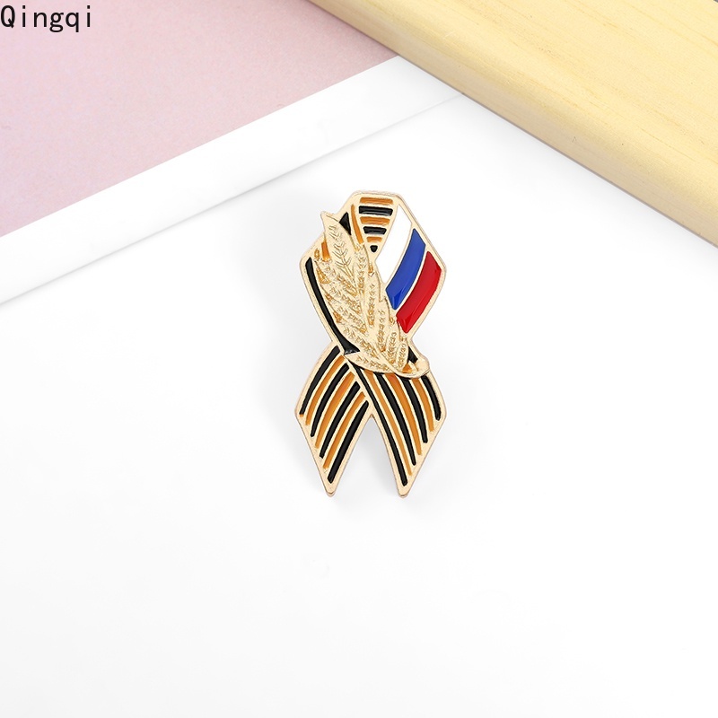 Ghim cài áo Miss Zoe hình dạng dây ruy băng Thánh George biểu tượng ngày lễ kỷ niệm chiến thắng Phát xít ở Nga