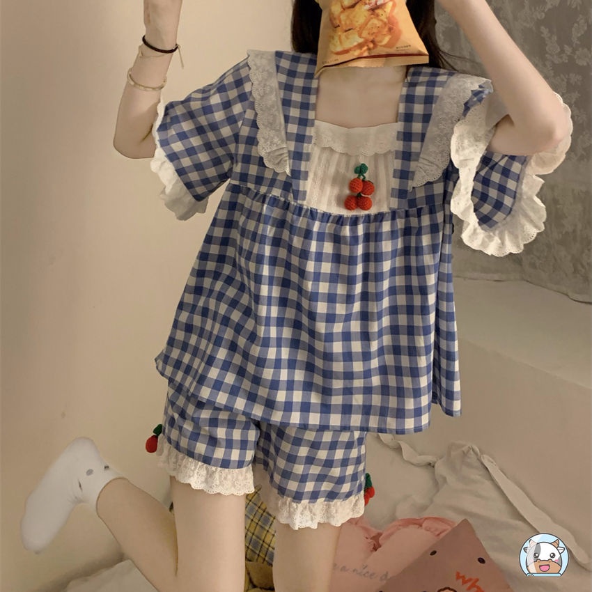 Set Đồ Ngủ Ngắn Phối Ren Quyến Rũ Cho Nữ