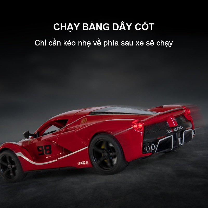 Mô hình siêu xe Ferrari Rafa FXXK tỉ lệ 1:22 mô phỏng chi tiết nội thất chất liệu hợp kim sơn tĩnh điện có đèn, âm thanh