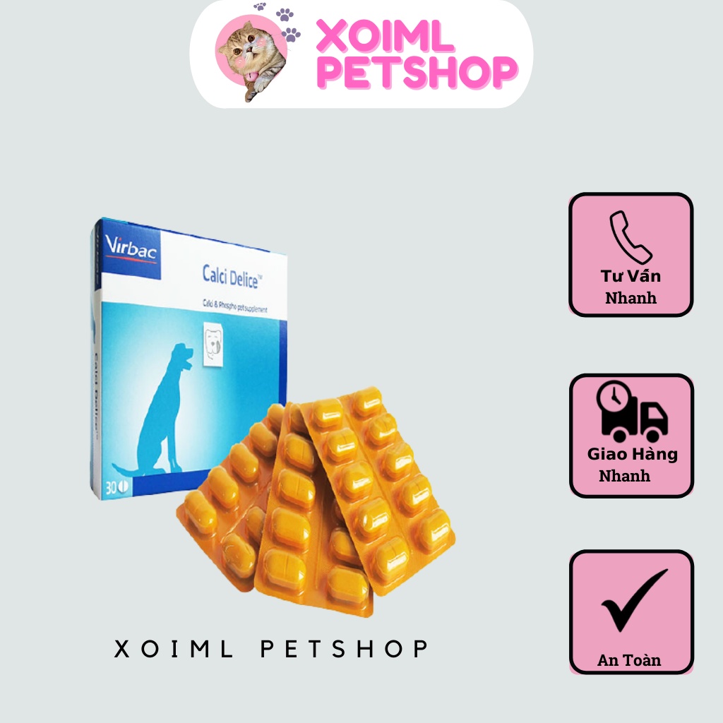 Viên canxi, phốt pho và khoáng chất ngon miệng - Calci Delice Hộp 30 viên