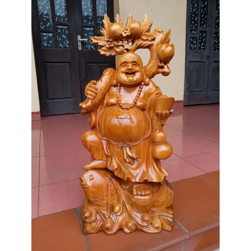TƯỢNG PHẬT DI LẶC GỖ XÁ XỊ VÀNG 70-28-18
