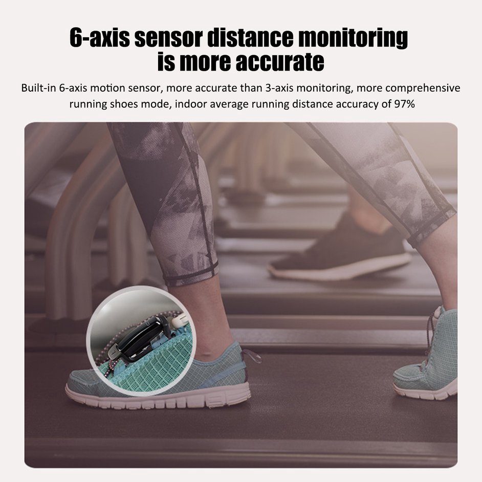 Huaiwei 3e Smart Sports Band 5ATM Waterproof Wristband Passometer Bracelet 6-Axis Sensor Band Running Monitor Sports Watch