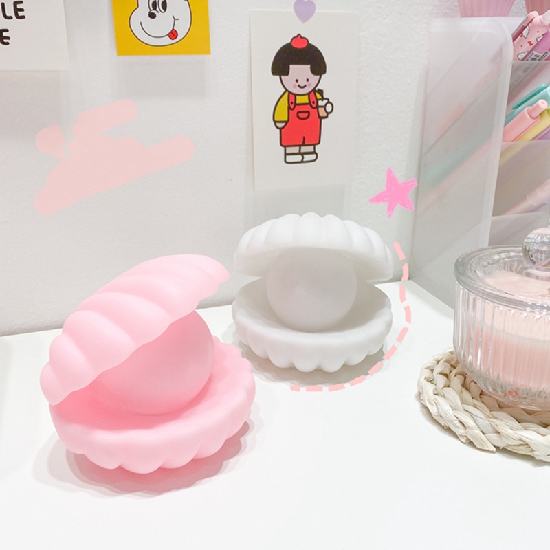 Đèn ngủ LED để bàn thiết kế hình vỏ sò ngọc trai sáng tạo độc đáo