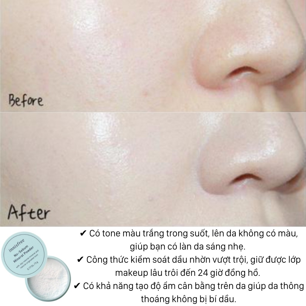 Phấn phủ INNISFREE No Sebum Mineral Powder kiềm dầu dạng bột 5g - ZAVENCI Official | BigBuy360 - bigbuy360.vn