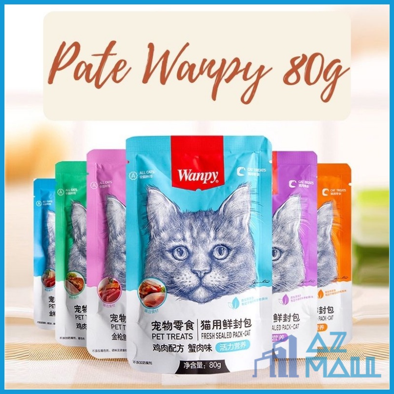 Pate Wanpy thức ăn ướt cho mèo pate mèo gói 80g