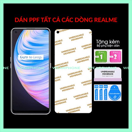 Miếng Dán PPF Kính Cường Lực Realme 3 5 5i 6 6i 7 7i 9s c1 c11 c2 c15 c17 c20 c3 c3i q2 q2 pro v5 x2 x3 x7 x50 pro