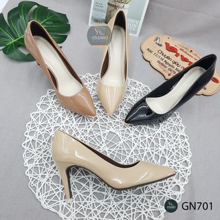 Giày cao gót công sở da bóng 7cm - viviano gn701