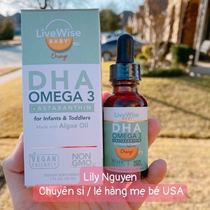 DHA Omega-3 Thuần Chay Non GMO LiveWise Mỹ cho bé từ sơ sinh đến 3 tuổi - 𝑯𝒂̀𝒏𝒈 𝑨𝒊𝒓 - BAABEELAND