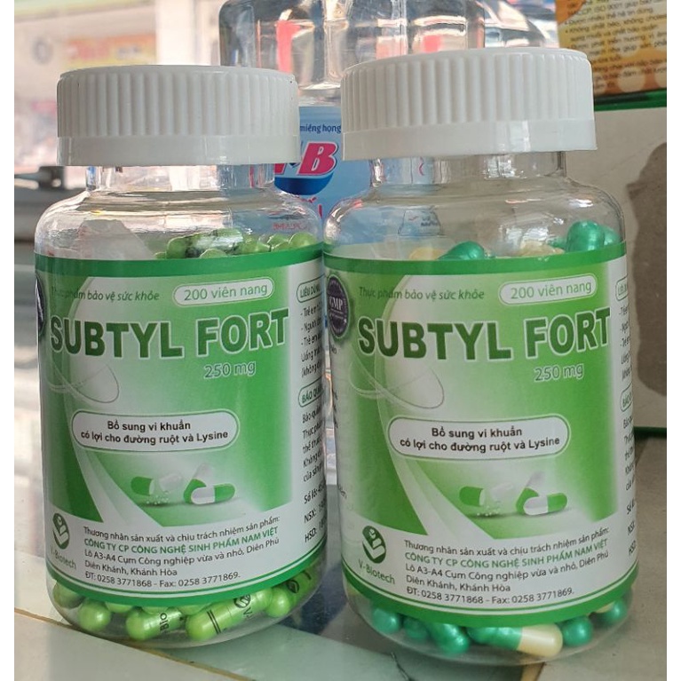 Viên bổ sung men vi sinh SUBTYL FORT 250mg - Lọ 200 viên