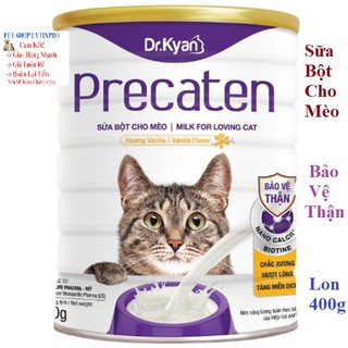 SỮA BỘT CHO MÈO Precaten Bảo vệ thận Hương vanilla Lon 400g Xuất xứ Dr.Kyan Việt Nam