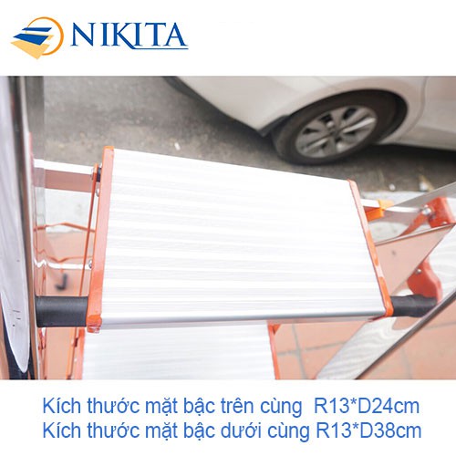 THANG GHẾ INOX TAY VỊN 3 BẬC NIKITA NHẬT BẢN KN-IN03