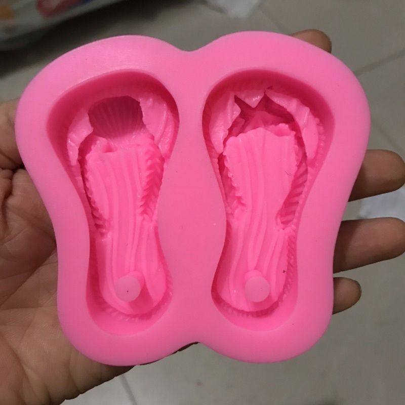 Khuôn silicon 4d hình đôi dép làm thạch rau câu / dép tông silicon