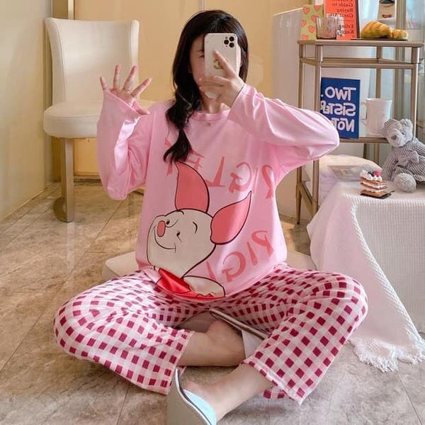 Set bộ tay dài hoạt hình Qc thun co giãn