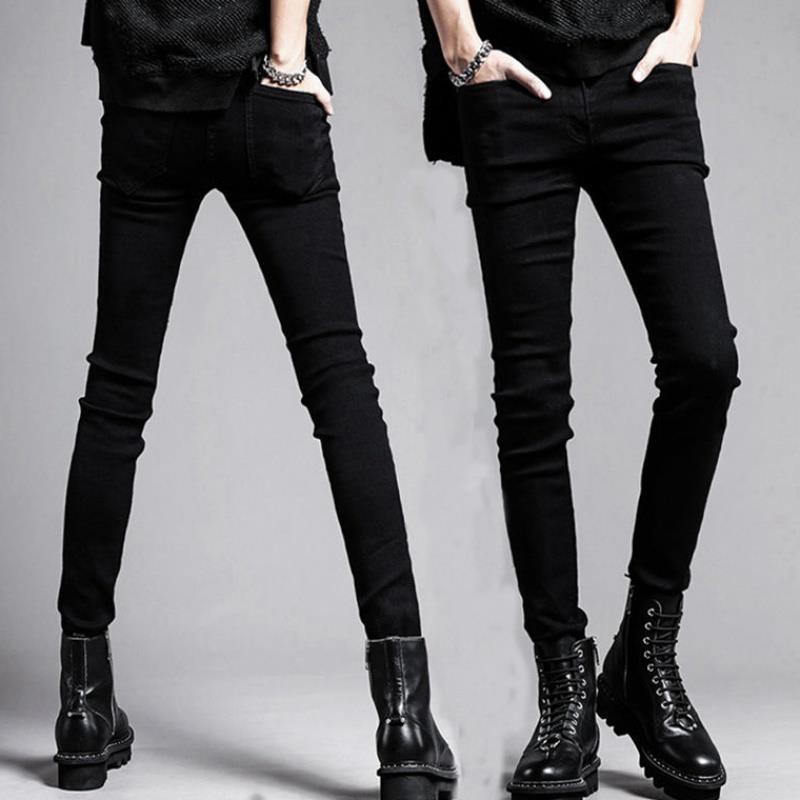 Men Men's slim Fit Black Blue White Jeans Mens Skinny Long Jeans Korean Elasticity Slim Fit Denim Pants