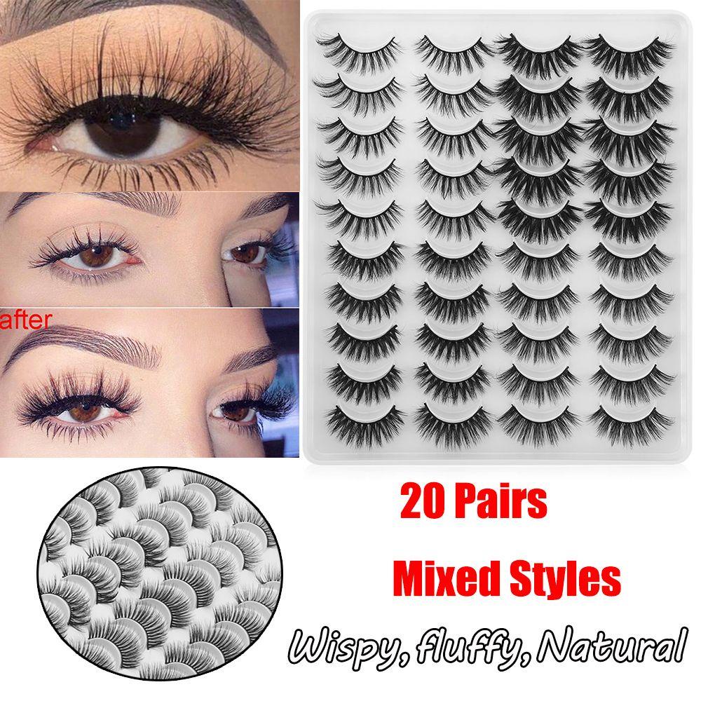 Set 20 Cặp Lông Mi Giả Dài Và Dày Tự Làm Đẹp Mắt