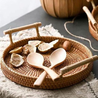 Khay tre tròn mây guột