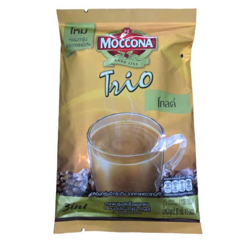 CÀ PHÊ HOÀ TAN MOCCONA TRIO GOLD 100G (5 GÓI)