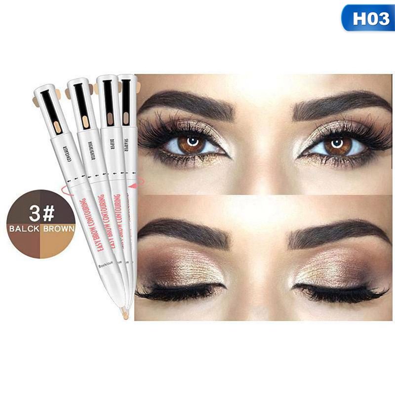 Bút vẽ lông mày tạo khối bắt sáng 4 trong 1 chống nước chống mồ hôi | BigBuy360 - bigbuy360.vn