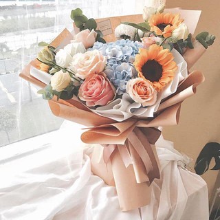 Giấy gói hoa bóng mờ trơn
