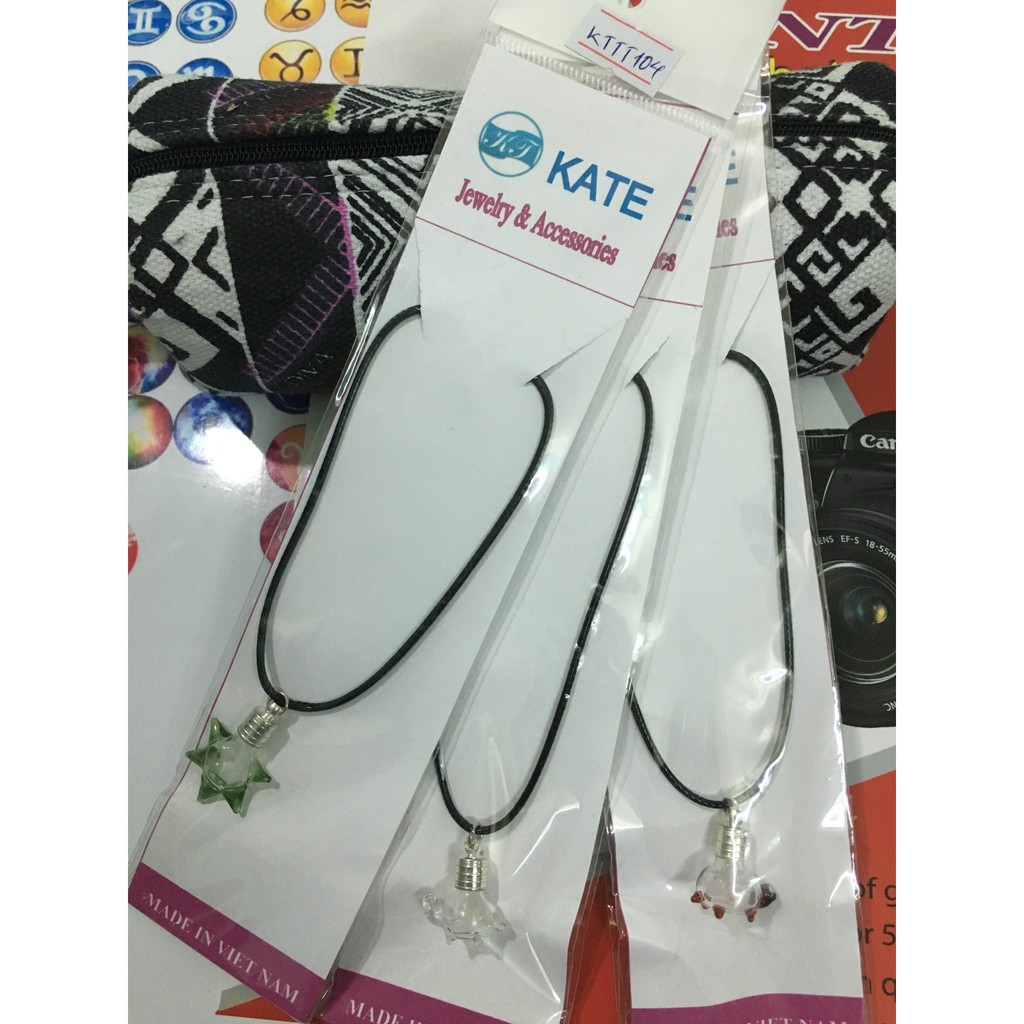 VC02 Dây chuyền thủy tinh ngôi sao chứa hoa bồ công anh - 5 cái/lốc