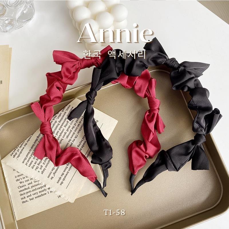 Băng đô lụa satin thắt nơ phong cách Retro Pháp ANNIE T1-58