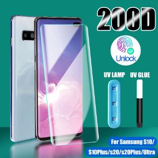 Phim dán kính cường lực keo UV dành cho Cho Samsung Galaxy S10 S9 S8 S21 S20 S22 Plus S10E Note 8 9 10 20 Ultra