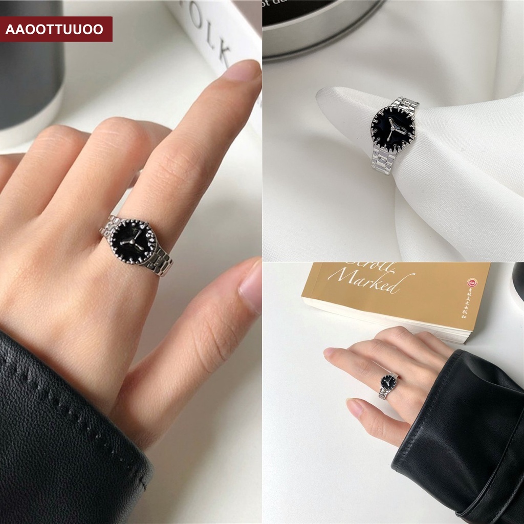 Nhẫn Đeo Tay Kiểu Đồng Hồ Thời Trang Cá Tính Cho Nữ