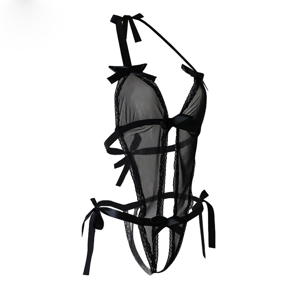 Bộ đồ lót áo liền quần cổ chữ V phối ren hoa thời trang quyến rũ cho nữ | BigBuy360 - bigbuy360.vn