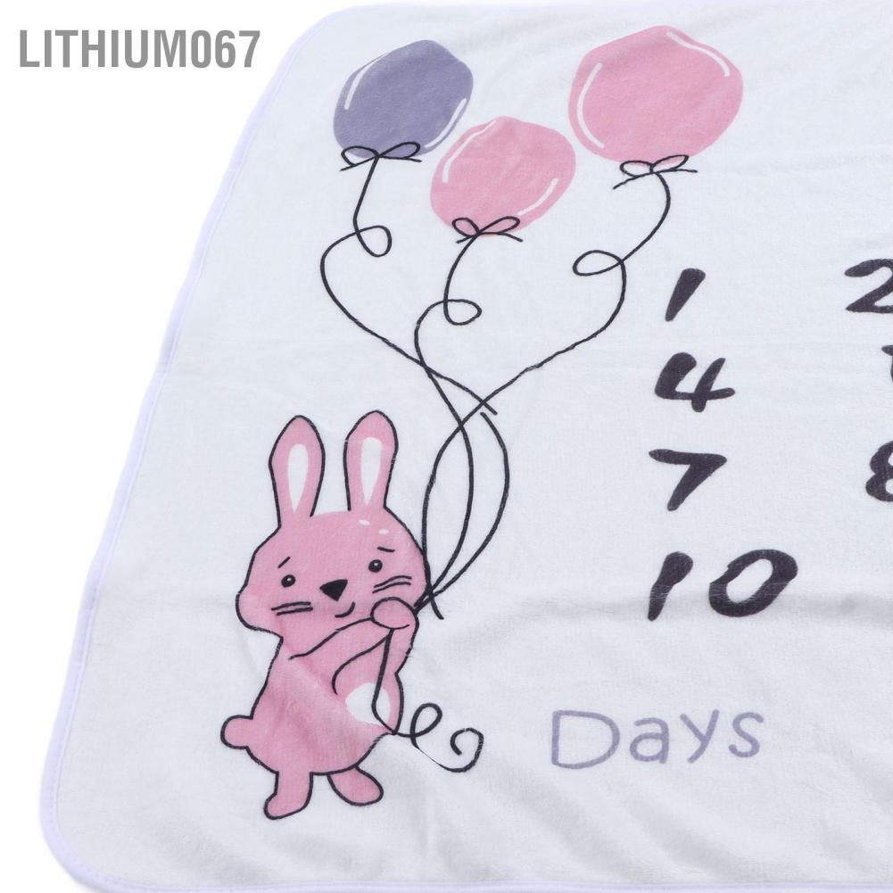 Lithium067 Tháng trẻ sơ sinh Chăn Thân thiện với làn da Mẫu dễ thương Chụp ảnh Dự bị Sơ cột mốc cho Bé trai gái Ngủ