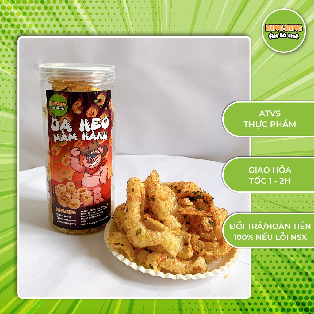 Da heo mắm hành thơm ngon vị bơ tỏi - Da lợn chiên giòn - Bing Bing