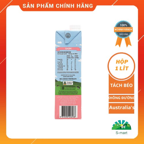 Sữa Tươi Tách Béo Không Đường Australia's Own 1 lít