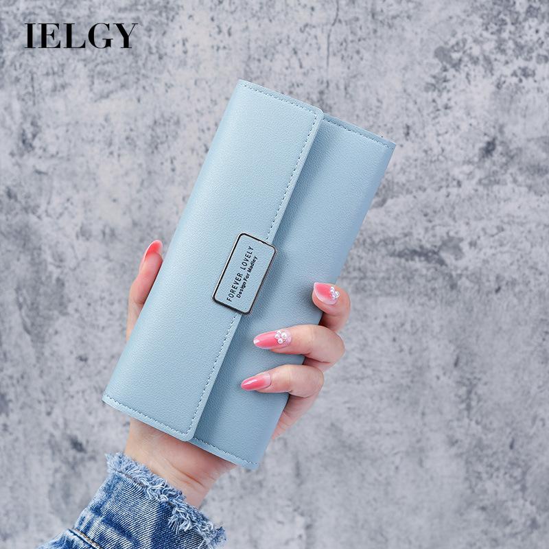 Ví dài IELGY nhiều ngăn đựng thẻ sức chứa lớn phong cách Hàn Quốc cho nữ