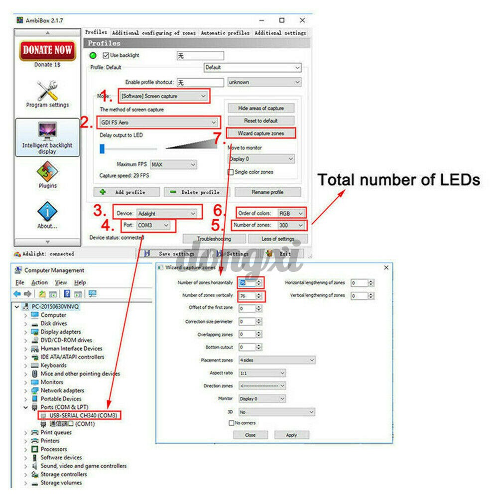 1/2/3/4/5m DIY Ambilight TV PC USB LED Strip HDTV Computer Monitor Backlight