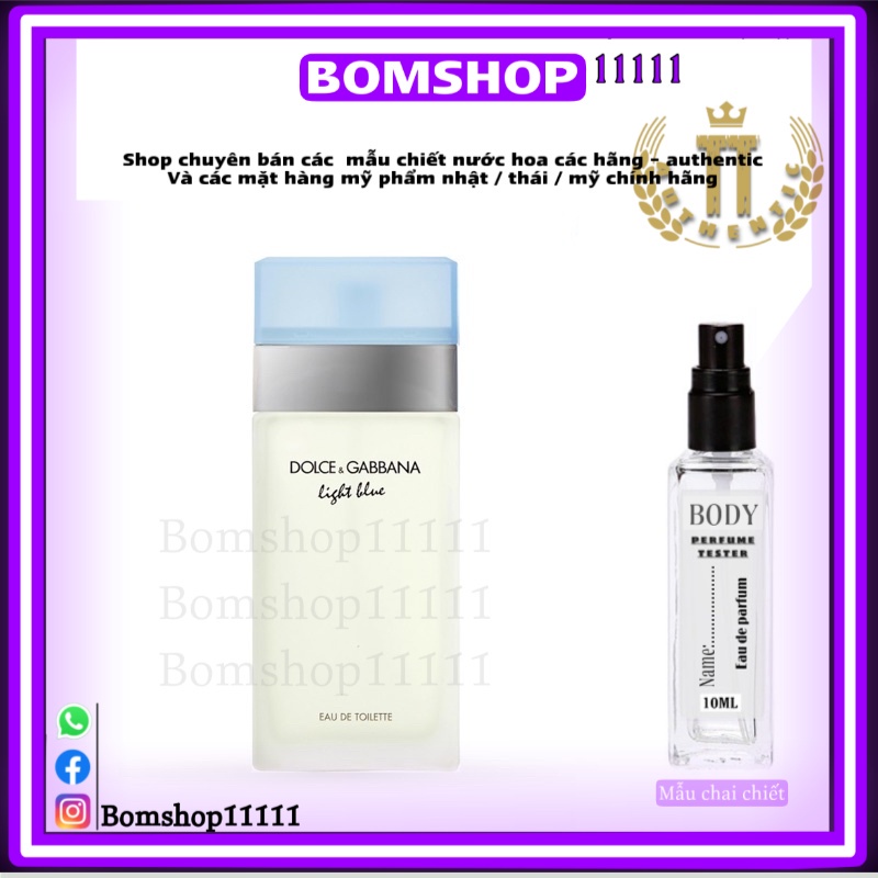 Nước hoa dùng thử D&G Light Blue EDT 5ml/10ml/20ml -bomshop11111 | BigBuy360 - bigbuy360.vn