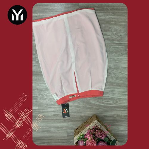 Váy Midi Có Lót, Trang Trí Hai Hàng Ly Thân Trước, Thời Trang Công Sở, Thanh Lịch, Lịch Sự