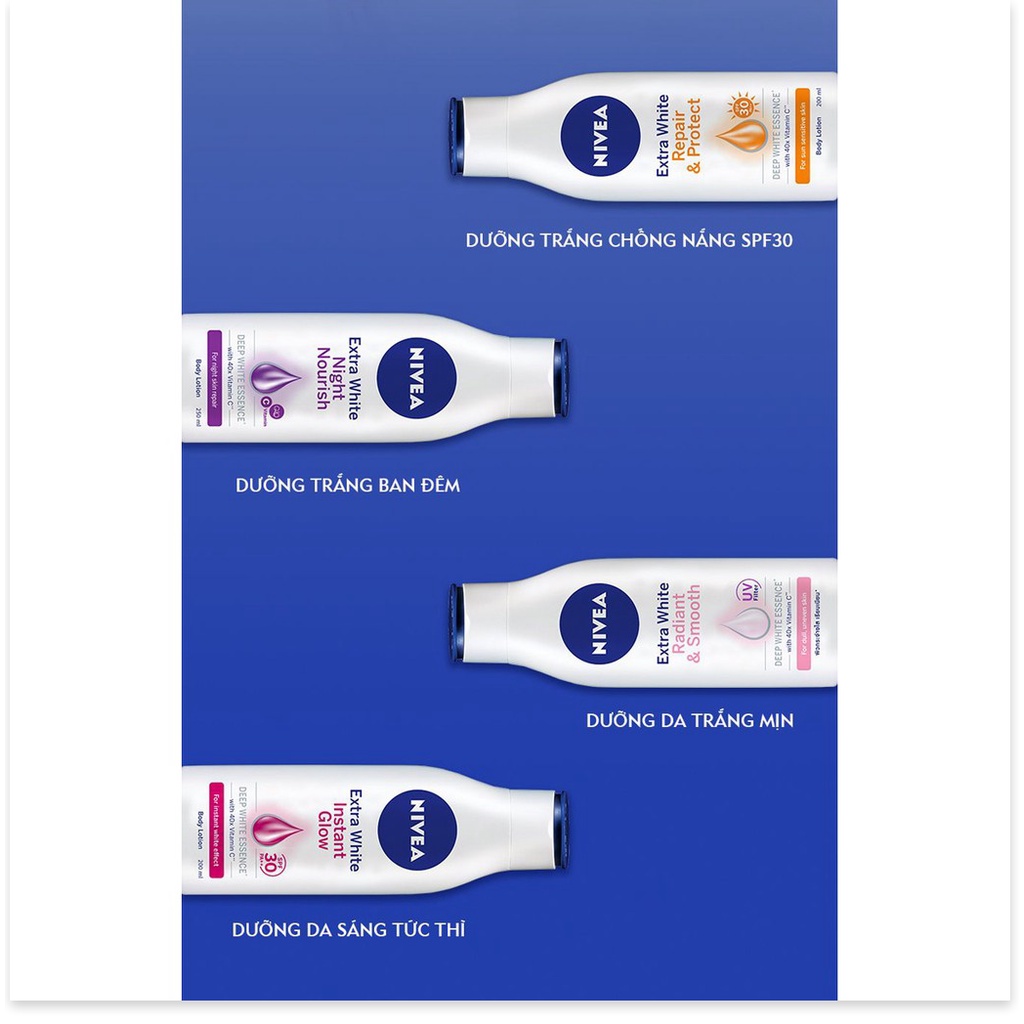 [Mã giảm giá tích lũy] Sữa Dưỡng Thể Nivea Làm Sáng & Săn Chắc Da Ban Đêm 400ml Extra White Night Nourish Body Lotion