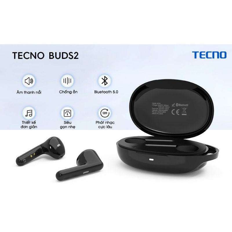 Tai Nghe Bluetooth TECNO TWS Earphone BUDS 2 - Hàng Chính Hãng