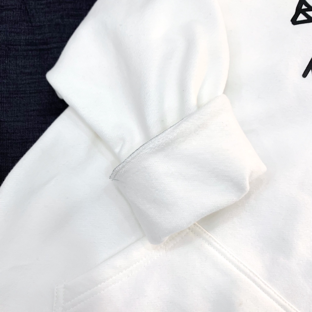 Áo Khoác Hoodie Nỉ Bông Form Rộng Unisex BLACK WORK màu ĐEN/TRẮNG  Nam nữ unisex