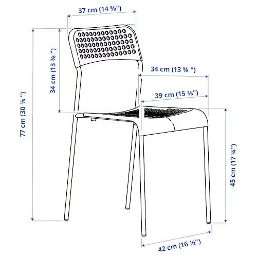 GHẾ TỰA ADDE IKEA - TRẮNG