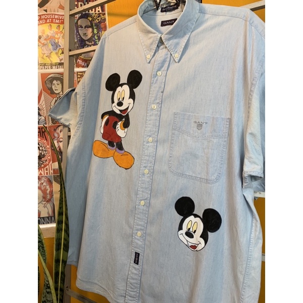 ❗️100% ❗Ảnh Thật, Sơ mi jean tay lỡ form rộng, áo jean custom/ Bum2hand