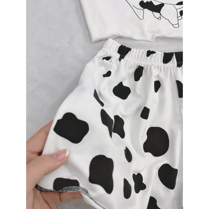 Bộ Ngủ Hình Bò Sữa Áo 2 Dây | BigBuy360 - bigbuy360.vn