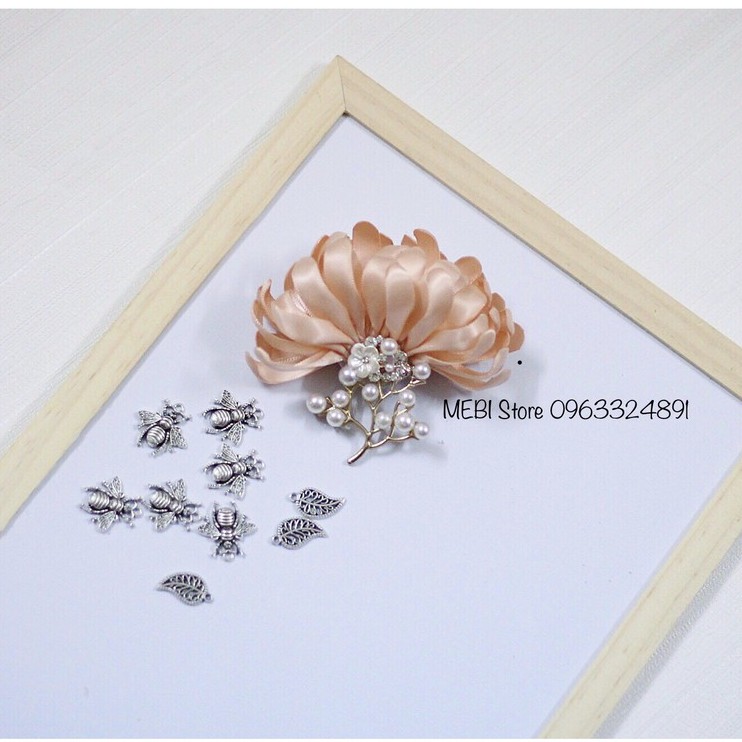 (Ảnh thật 100%) Hoa cài áo handmade mẫu cúc nửa bông cành trai sang chảnh
