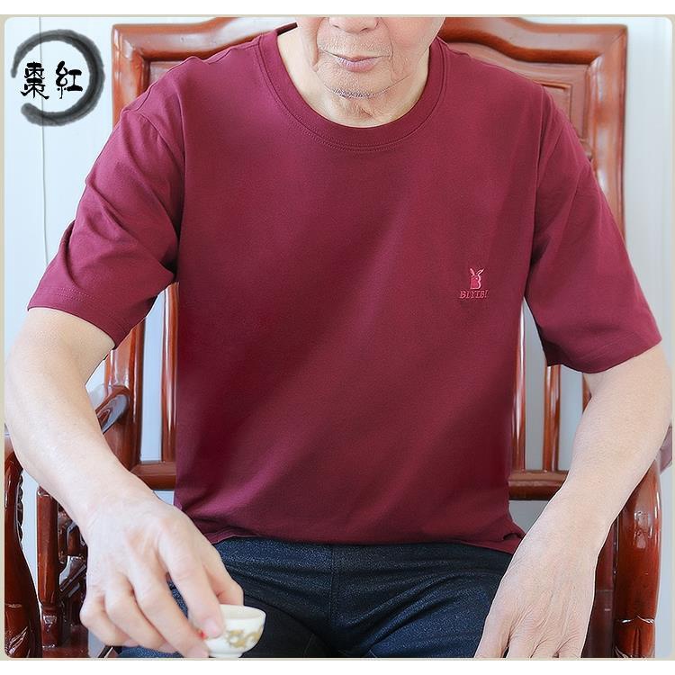 Áo Thun Cotton Tay Ngắn Cổ Tròn Thời Trang Mùa Hè Cho Nam Trung Niên