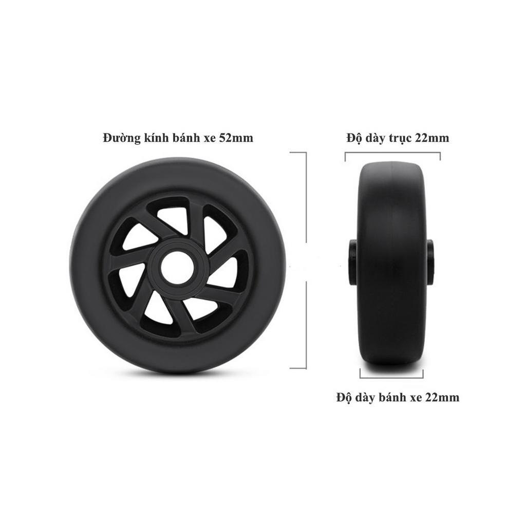 Bánh xe thay thế bánh vali kéo có kèm trục đinh vít lục giác bánh xe chất lượng cao.