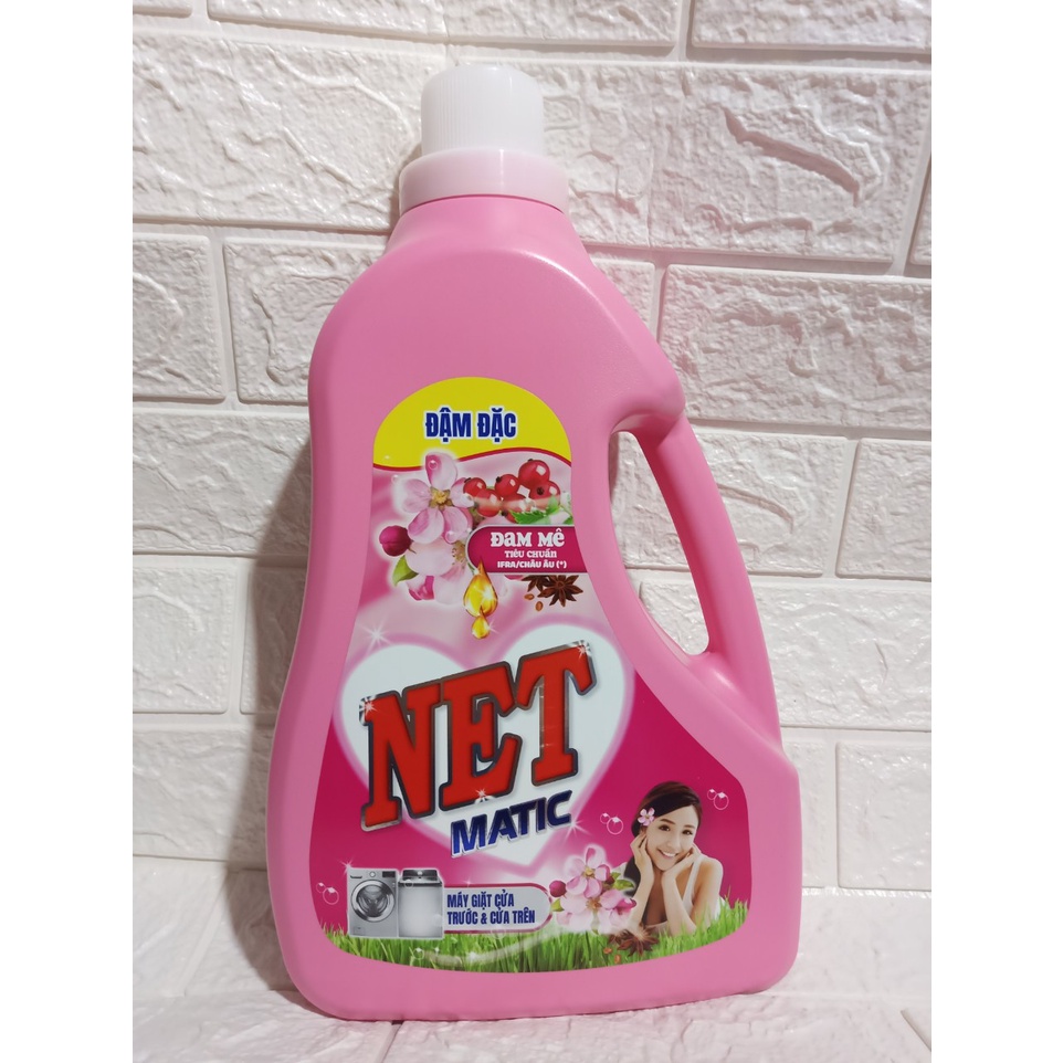 (MỚI) NƯỚC GIẶT NET MATIC ĐẬM ĐẶC HƯƠNG HOA  ĐAM MÊ 3.3KG