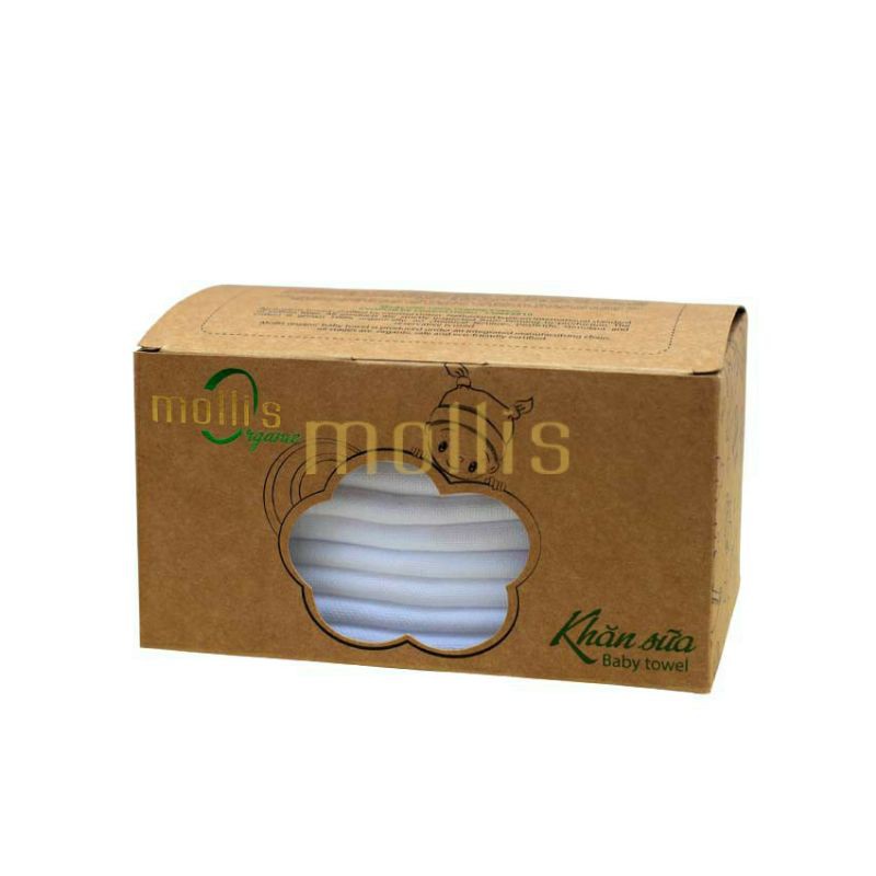 Bộ khăn tay sữa trẻ em cao cấp Mollis Organic (10 khăn)