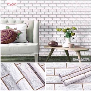 Giấy dán tường giả gạch xám 3D (1 cuộn 10m)