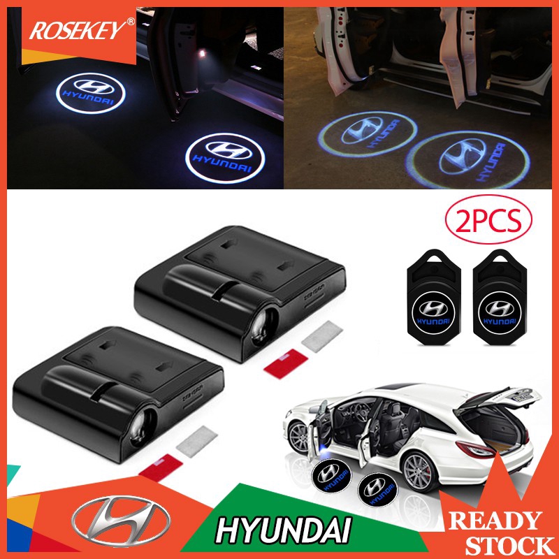 Set 2 Đèn Led Chiếu Logo Cho Xe Hyundai Elantra I10 I30 Ioniq Ix45 Ty001